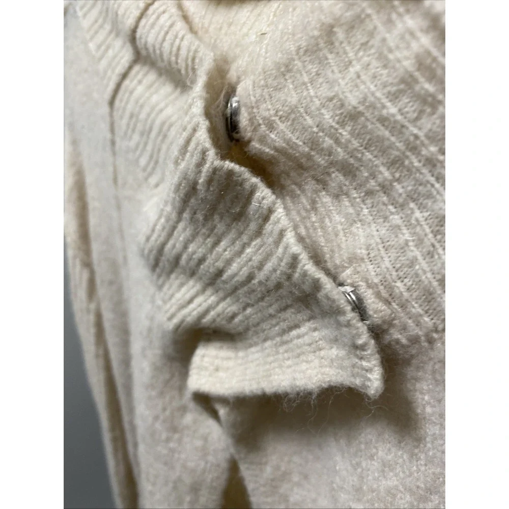 Free People Cascade Cream Soft Knit Mock Neck Sweater Cardigan Small